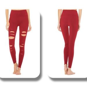 Alo yoga warrior leggings red velvet size small